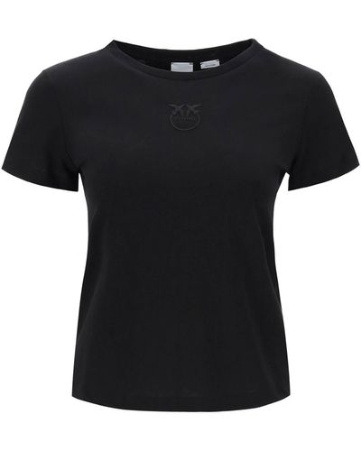Pinko Embroidered Effect Logo T-Shirt - Black