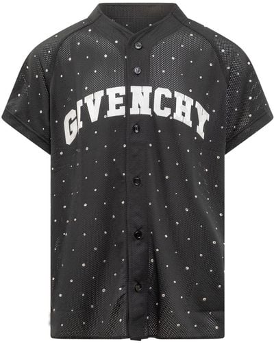 Givenchy Shirt In Mesh With Studs - Black