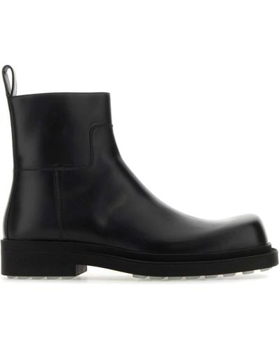 Bottega Veneta Leather Ben Ankle Boots - Black