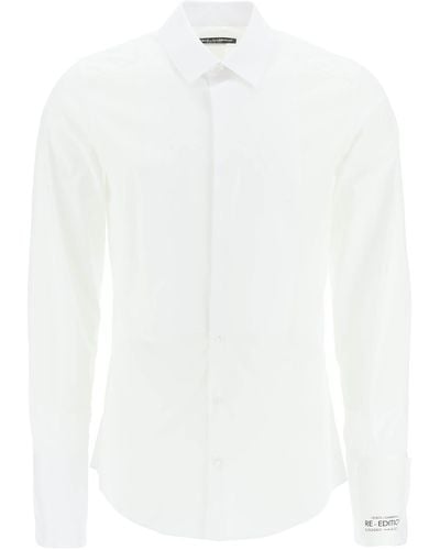 Dolce & Gabbana Re-edition Gold-fit Tuxedo Shirt - White