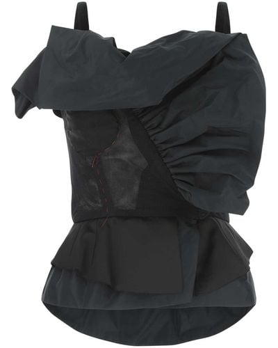 Maison Margiela Polyester And Mesh Top - Black