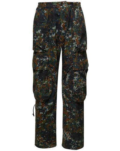 DSquared² Multicolor Cargo Pants With Camo Print In Stretch Cotton - Gray