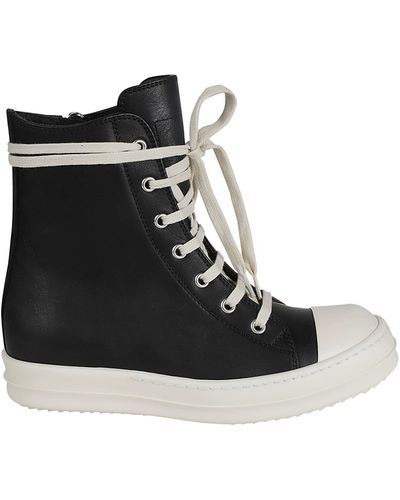 Rick Owens Ankle Lace Sneakers - Black