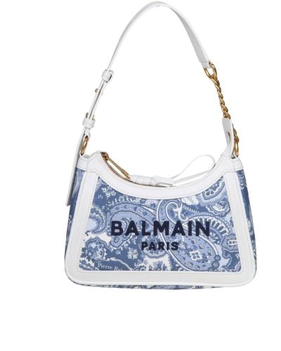 Balmain B-army Paisley-print Shoulder Bag - Blue