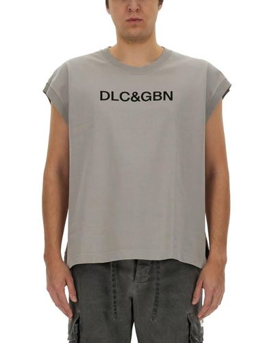 Dolce & Gabbana T-shirt With Logo - Gray