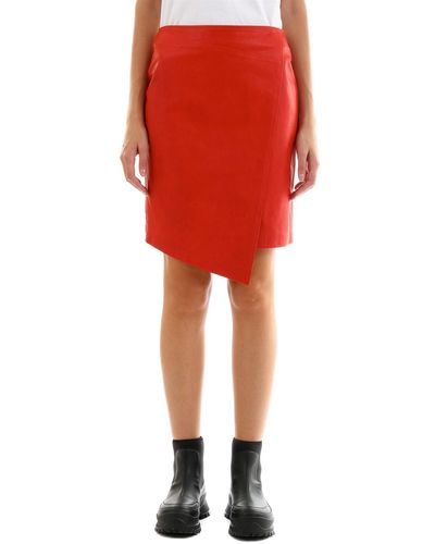 Arma Leather Miniskirt - Red
