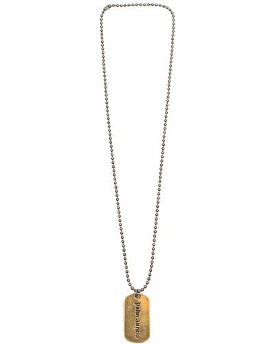 Palm Angels Military Platelet Necklace - White