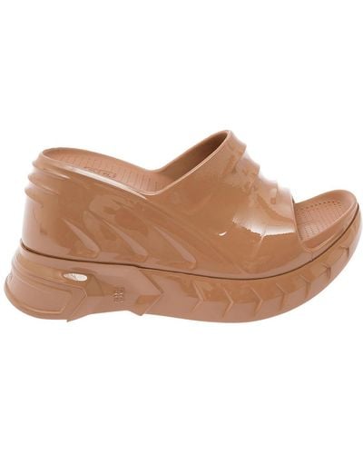 Givenchy 'marshmallow' Wedge Slides, - Brown