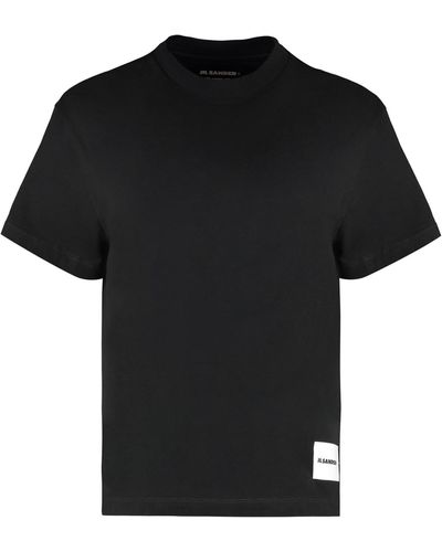 Jil Sander Set Of Three Cotton T-Shirts - Black