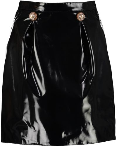 Versace Faux Leather Mini Skirt - Black