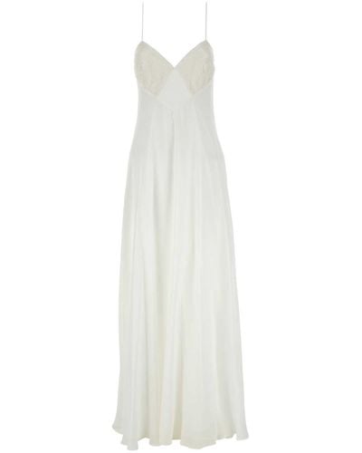 Max Mara Georgette Calmi Long Dress - White