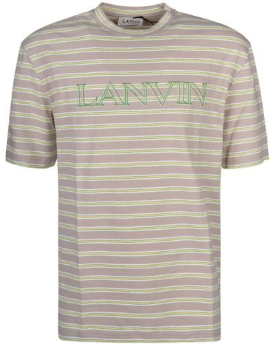 Lanvin Stripe Logo T-Shirt - Grey