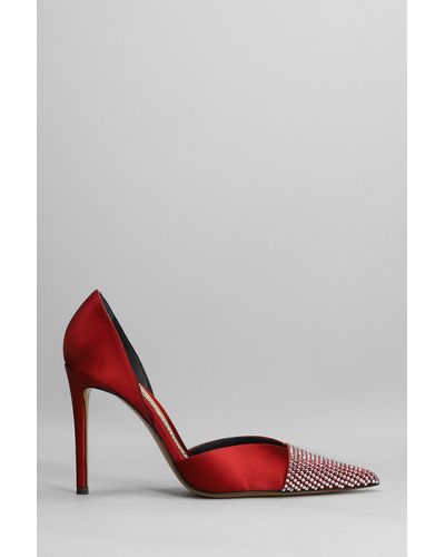 Alexandre Vauthier Court Shoes In Bordeaux Satin - Red
