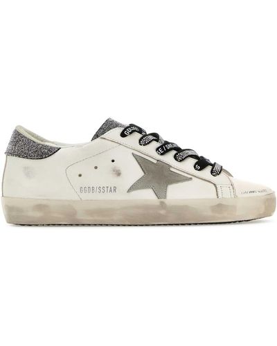 Golden Goose Leather Superstar Trainers - White