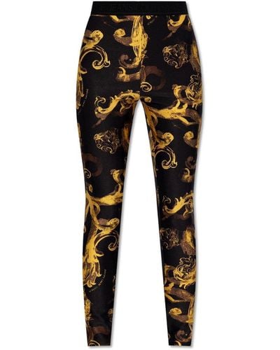 Versace Jeans Couture Leggings With Logo, - Black