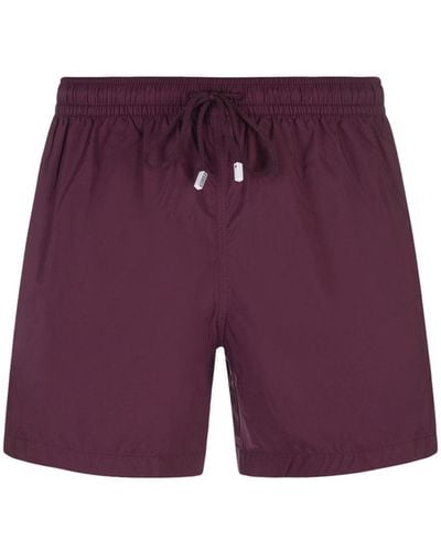 Fedeli Burgundy Swim Shorts - Purple