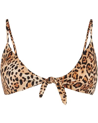 Mc2 Saint Barth Sand Animalier Print With Front Knot - Brown