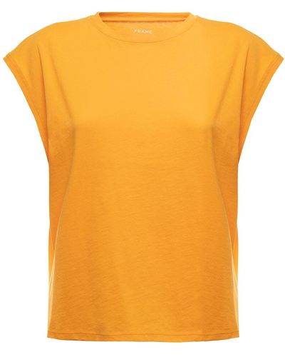FRAME Woman's Le High Muscle Cotton T-shirt - Orange