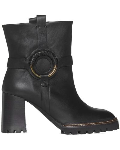See By Chloé Hana Leather Boots - Black