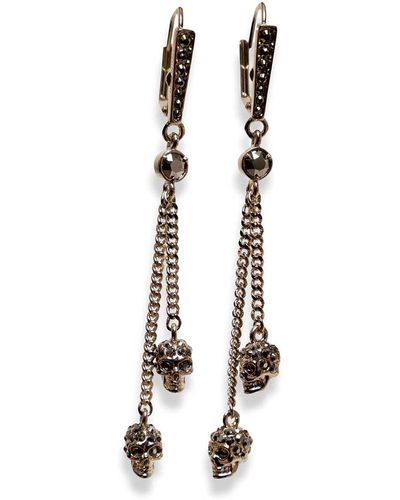 Alexander McQueen Metallic Chain Skull Earrings
