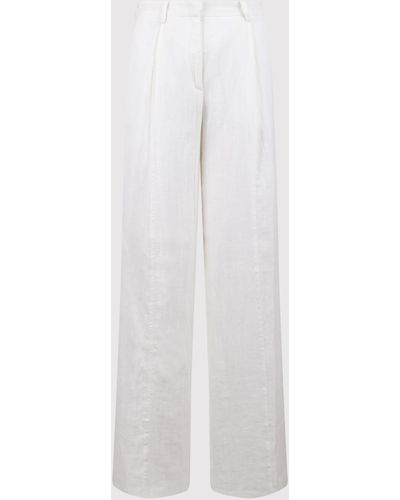 N°21 Pleat-Detail Wide-Leg Trousers - White