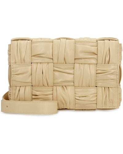 Bottega Veneta Cassette Leather Crossbody Bag - Natural