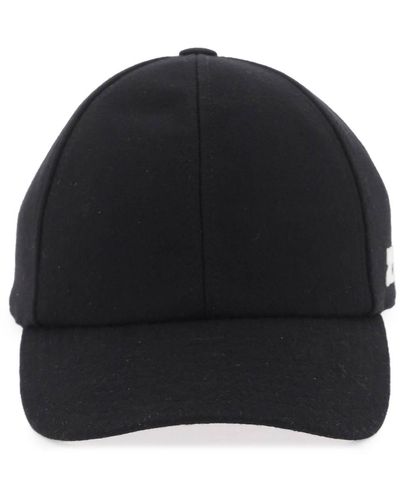 Courreges Wool Baseball Cap - Black