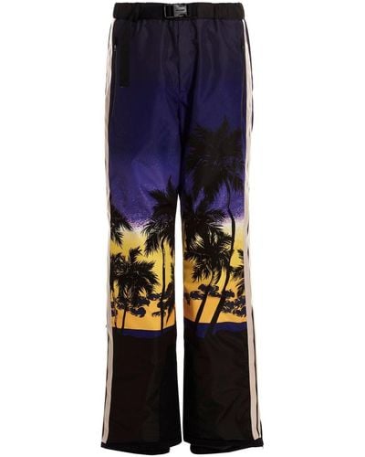 Palm Angels Palm Sunset Elasticated Waistband Ski Pants - Blue