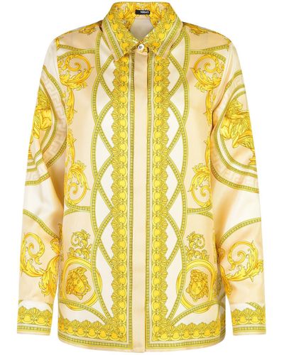 Versace Barocco Silk Shirt - Yellow