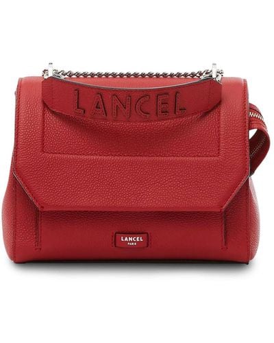 Lancel Grained Leather Shoulder Bag - Red