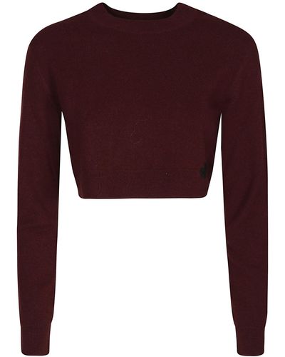 Patou Cropped Sweater - Red