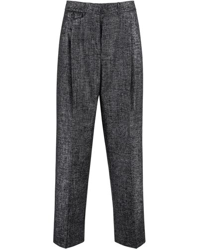 Pinko Wool And Cotton Pants - Gray