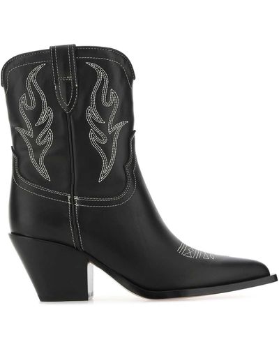 Sonora Boots Leather Perla Ankle Boots - Black