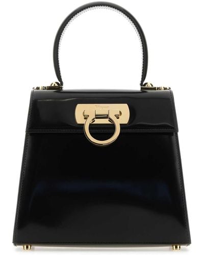 Ferragamo Leather Small Iconic Handbag - Black