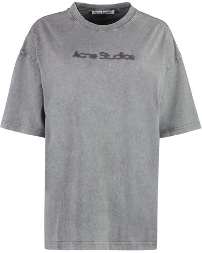 Acne Studios Cotton Crew-Neck T-Shirt - Grey