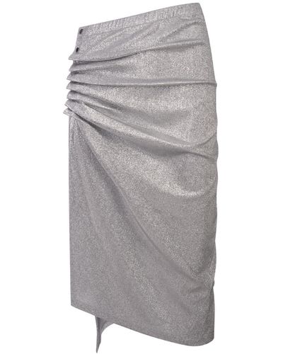 Rabanne Lurex Midi Skirt - Grey