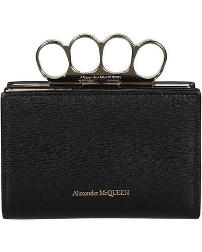 Alexander McQueen Leather Wallet On Chain - Natural