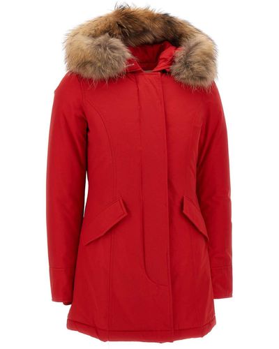 Woolrich Arctic Raccoon Parka - Red