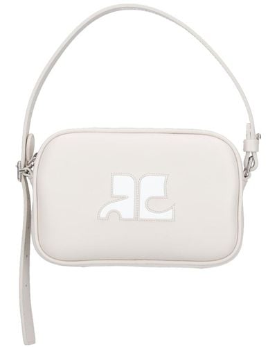 Courreges 'slim Leather Camera' Shoulder Bag - White