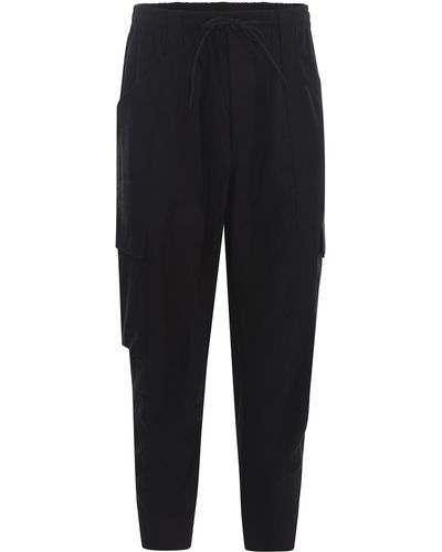 Y-3 Trousers Made Of Twill - Black