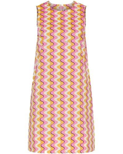 Marella Multicolored Midi Dress With Future Print - Pink
