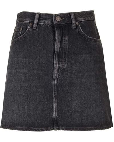 Acne Studios High-waisted Denim Mini Skirt - Black
