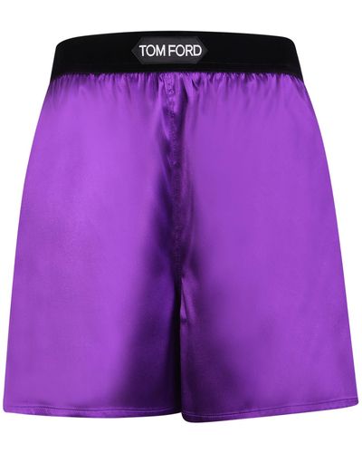 Tom Ford Purple Silk Satin Boxer Shorts