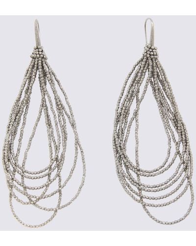 Brunello Cucinelli Tone Brass Earrings - White