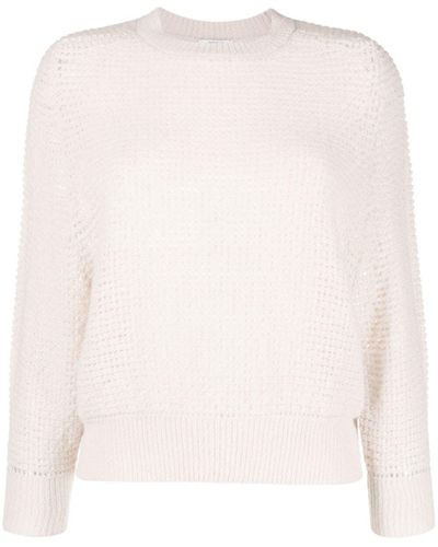 Peserico Crew-neck Waffle-knit Jumper - Pink