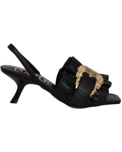 Versace Baroque Buckle Sandals - Black