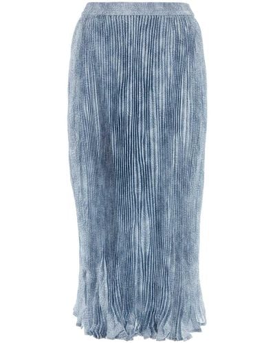 Michael Kors Printed Satin Skirt - Blue