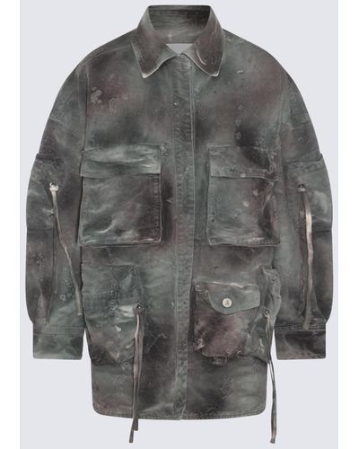 The Attico Camouflage Cotton Shirt - Grey