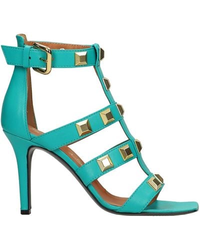 Via Roma 15 Sandals In Leather - Green