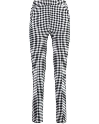 PT01 Checked Cotton Trousers - Grey